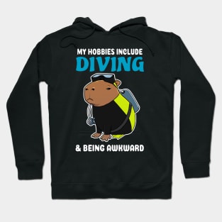 My hobbies include Diving and being awkward cartoon Capybara Hoodie